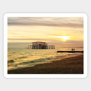 Brighton Beach Sunset Sticker